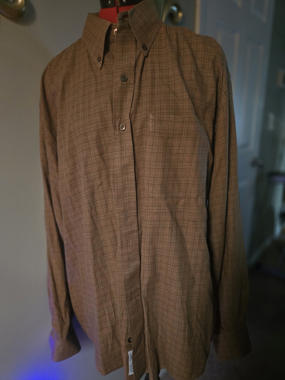 Burberry Brown Plaid Button-Down Shirt Jacket